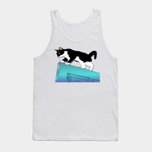 CUTE Tuxedo Cat The door walker  Copyright TeAnne Tank Top